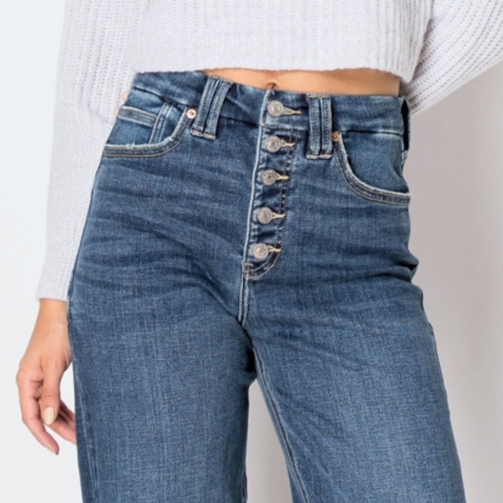 High Rise Wide Leg Button Fly Jeans with Tummy Control / Artemis Vintage NWT